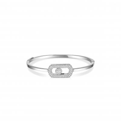 MESSIKA SO MOVE PAVÉ BANGLE WHITE GOLD DIAMOND BRACELET 13428-WG